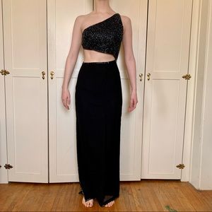 2010s cutout formal prom dress black Je Matadi